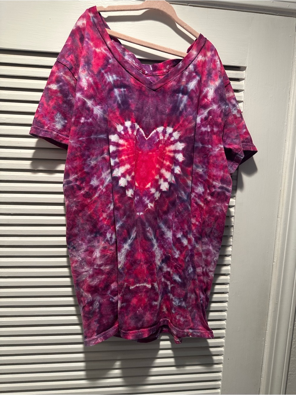 George Kids Tie-Dye Heart Tee in Pink & Purple